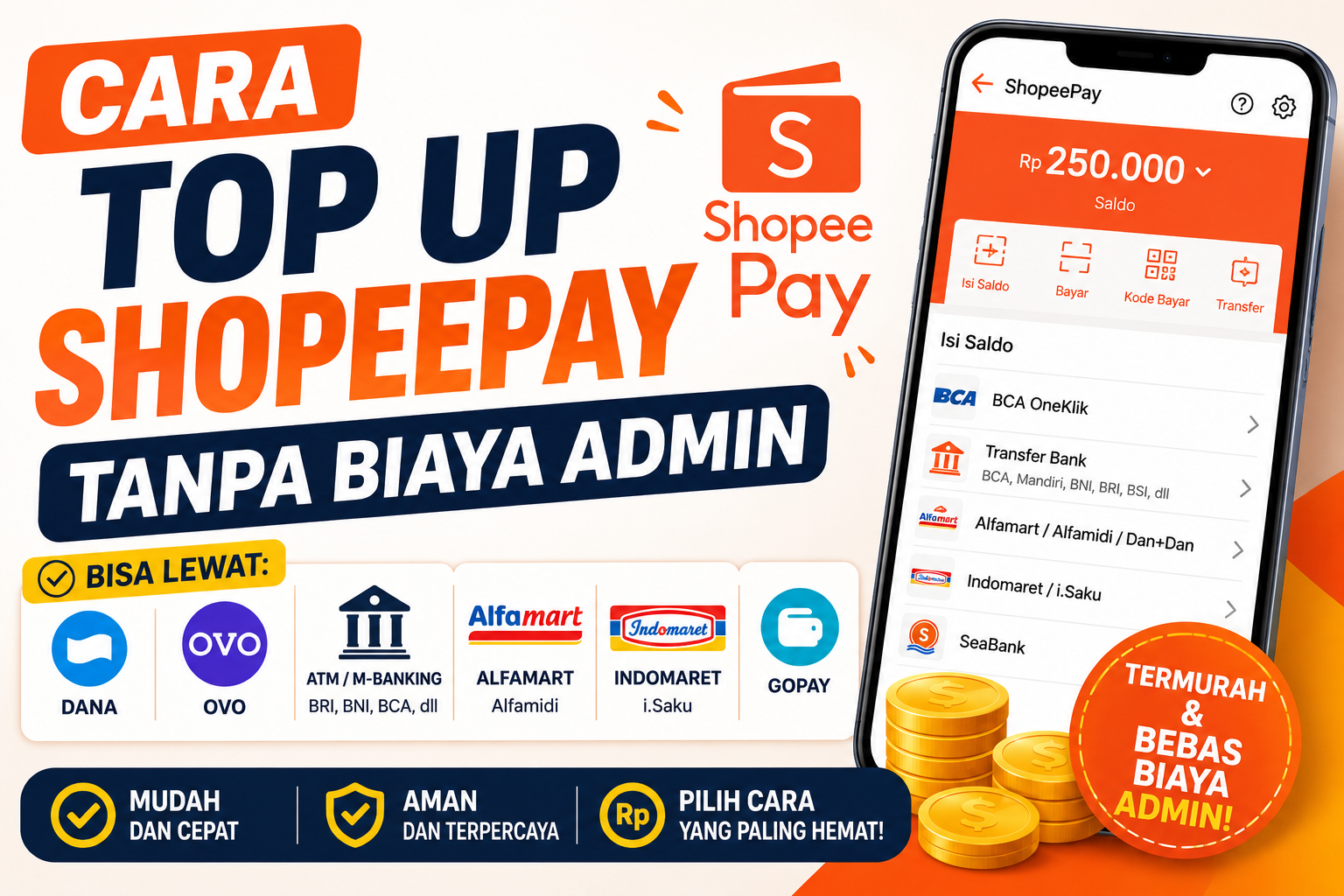 Cara Top Up Shopeepay Tanpa Biaya Admin